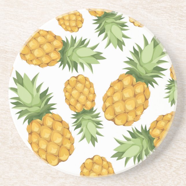 Cartoon Pineapple Pattern Coaster (Front)