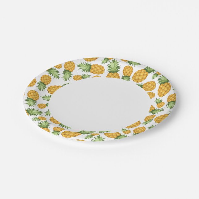 Cartoon Pineapple Pattern Paper Plate (Angled)