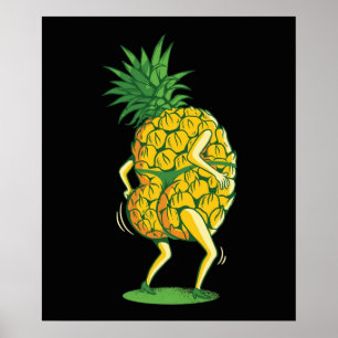 Cartoon pineapple poster