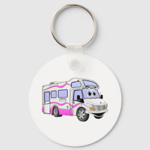 Cartoon Pink Camper Key Ring