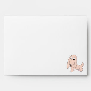 Cartoon pink dog Pretty Pooch white Envelope