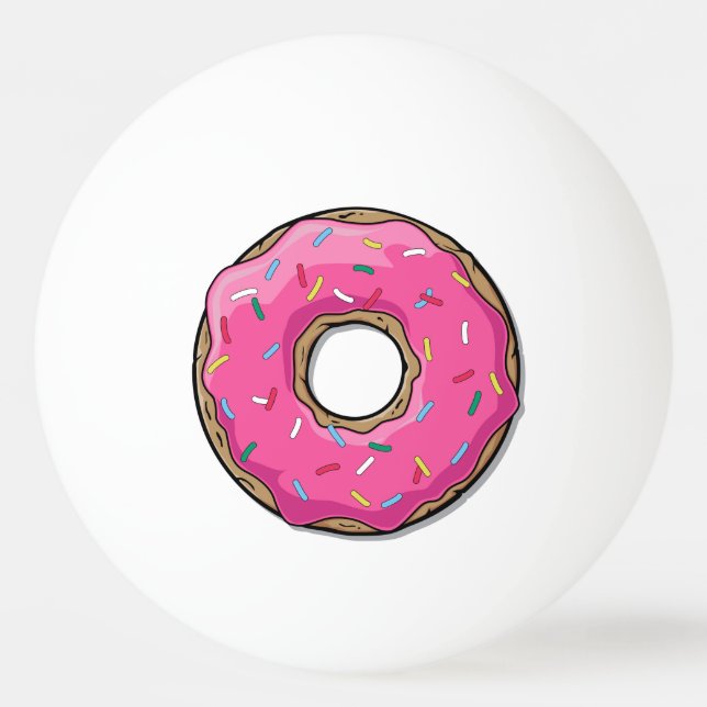 Cartoon Pink Doughnut With Sprinkles Ping Pong Ball (Back)