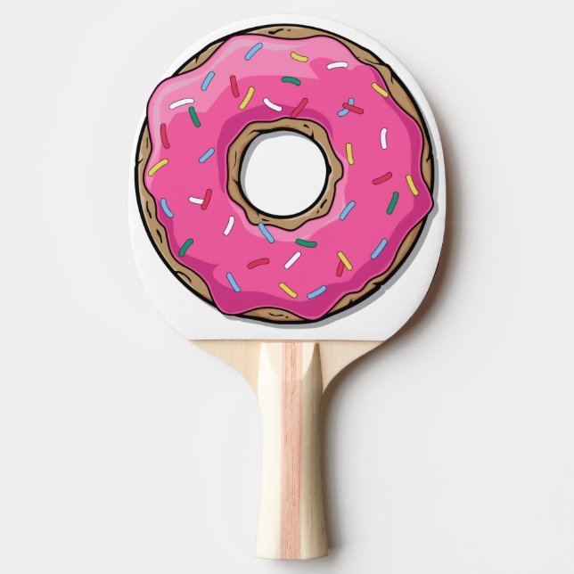 Cartoon Pink Doughnut With Sprinkles Ping Pong Paddle (Front)