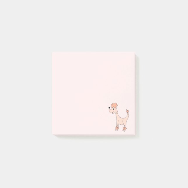 Cartoon pink poodle Posh Paws pink Post-it Notes (Front)