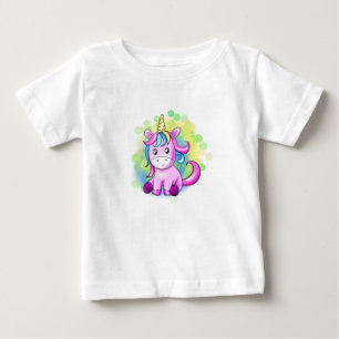 cartoon pink unicorn baby T-Shirt