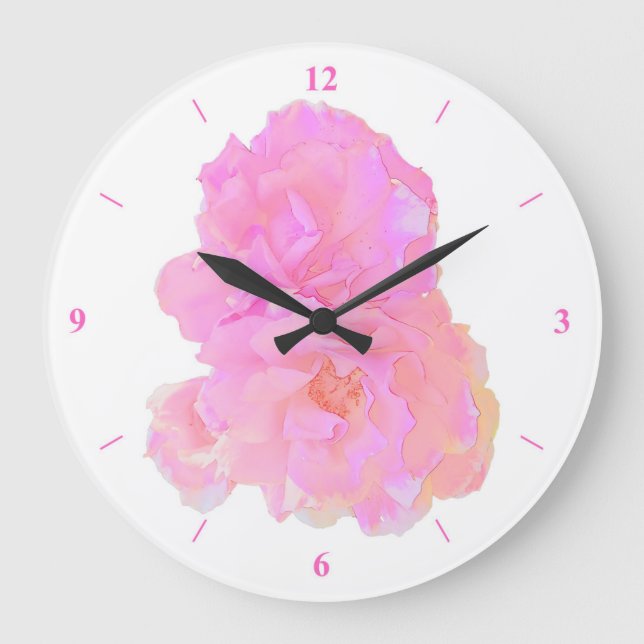 Cartoon Pinkness Large Clock (Front)