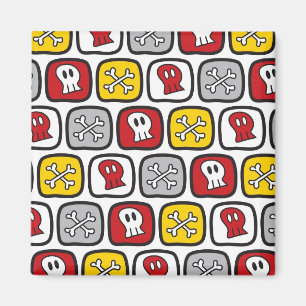 Cartoon Pirate Ship Skulls Bones Fun Colourful Magnet