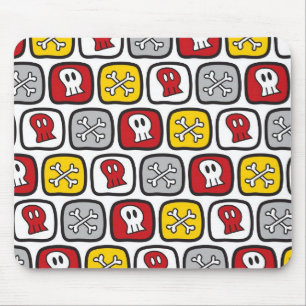 Cartoon Pirate Ship Skulls Bones Fun Colourful Mouse Pad