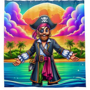 Cartoon Pirate Shower Curtain