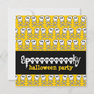 Cartoon Pirate Skulls & Bones Kid Halloween Party  Invitation
