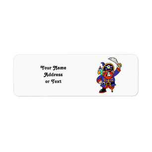 Cartoon Pirate With Peg Leg And Sword Return Address Label