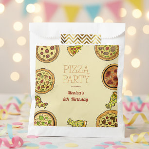 Cartoon pizza party birthday favour bag