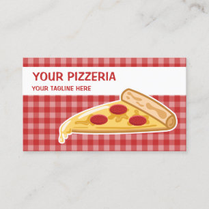 Cartoon Pizza Slice Pizzeria Business Card