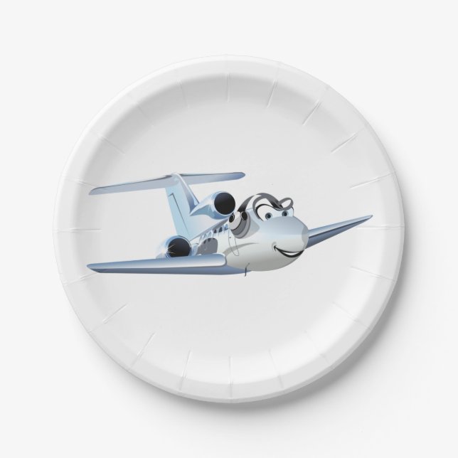 Cartoon plane paper plate (Front)