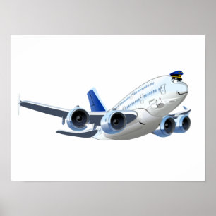 Cartoon plane poster