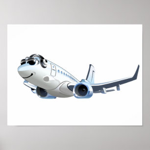 Cartoon plane poster