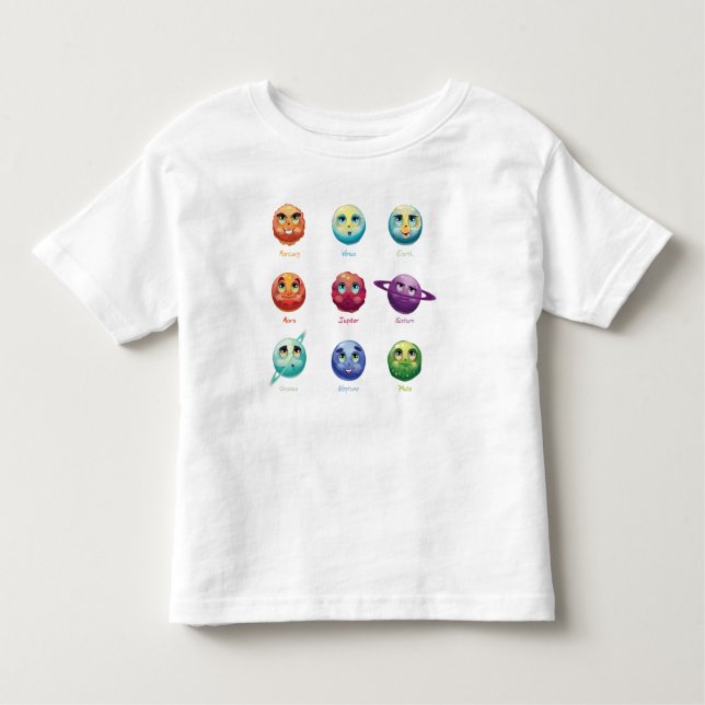 Cartoon Planets Toddler T-Shirt (Front)