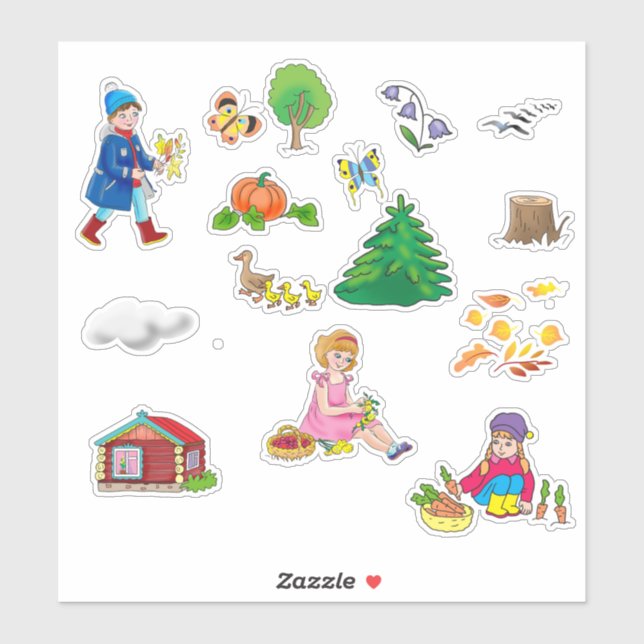 Cartoon planner stickers for childrens (Sheet)