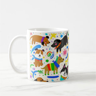 Cartoon playful puppies  coffee mug