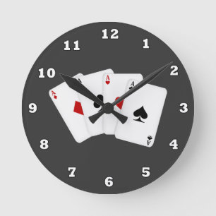 Cartoon Playing Cards wall clock