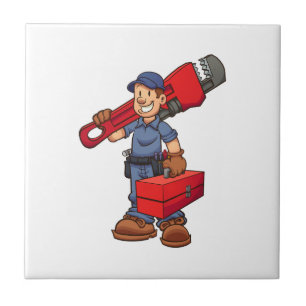 cartoon plumber ceramic tile