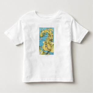 Cartoon Points of Interest on Cape Cod Toddler T-Shirt