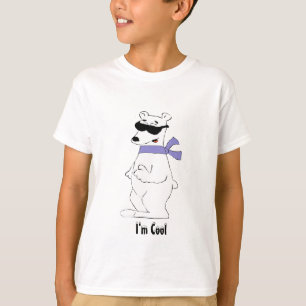 Cartoon Polar Bear In Scarf And Shades T-Shirt