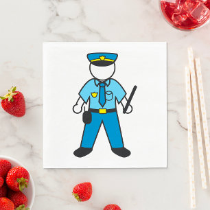 Cartoon Police Officer Fun Law Enforcement  Napkin