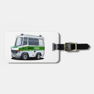 Cartoon Police Van Luggage Tag