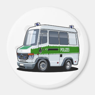 Cartoon Police Van Magnet