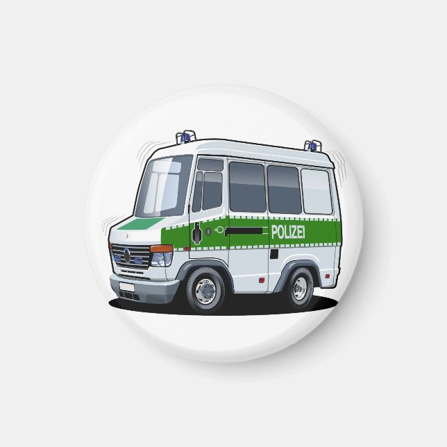 Cartoon Police Van Magnet (Front)