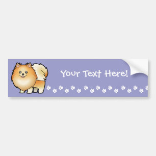 Cartoon Pomeranian Bumper Sticker