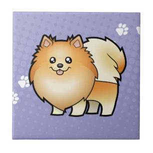 Cartoon Pomeranian Ceramic Tile