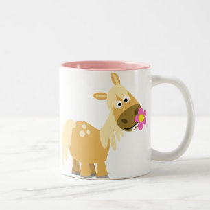 Cartoon Pony and Flower mug