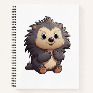 Cartoon porcupine illustration notebook