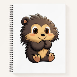 Cartoon porcupine illustration notebook