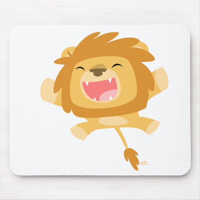 Cartoon Pouncing Lion mousepad (Front)