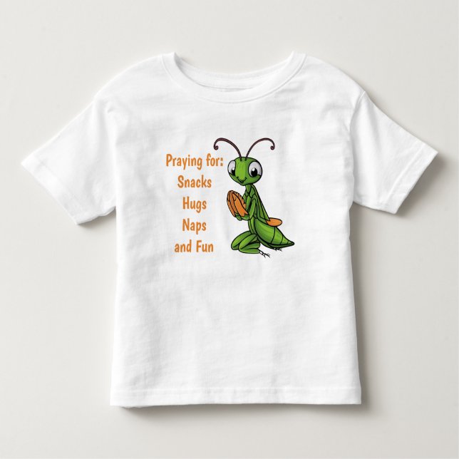 Cartoon Praying Mantis Personalised Toddler T-Shirt (Front)