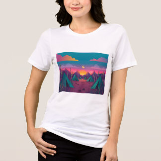 Cartoon Printed Girl's Women's T-shirt Tri-Blend Shirt