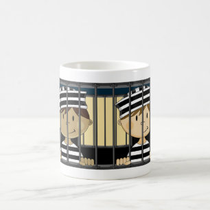 Cartoon Prisoners in Jail Cell Coffee Mug