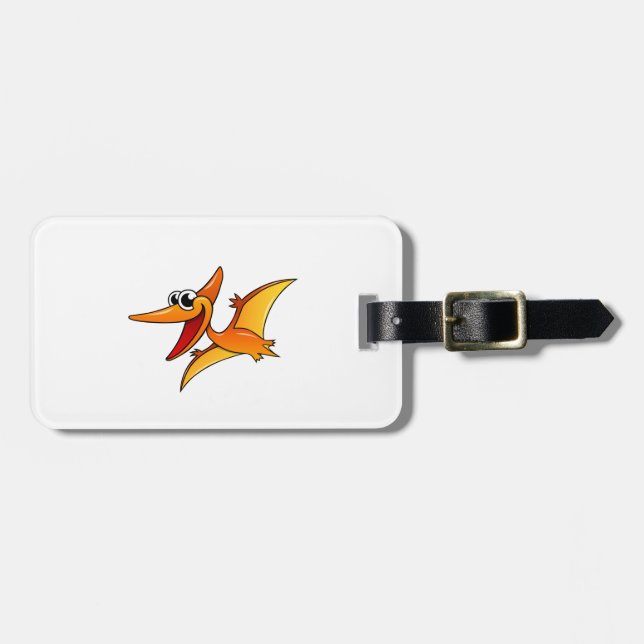 Cartoon Pterodactyl Luggage Tag (Front Horizontal)
