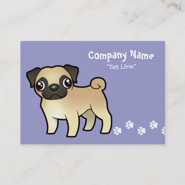 Cartoon Pug Business Card (Front)