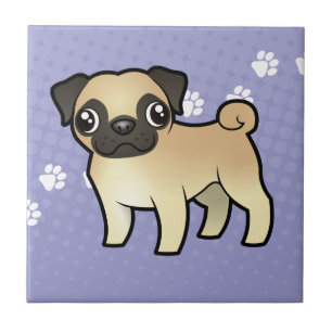Cartoon Pug Ceramic Tile