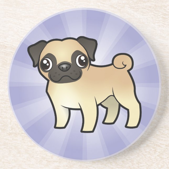 Cartoon Pug Coaster (Front)