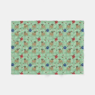 Cartoon Pug Fleece Blanket