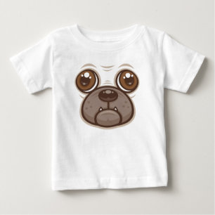 Cartoon Pug Mug Puppy Dog Face Baby T-Shirt
