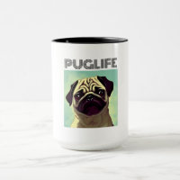 Cartoon pug puppy mugshot cute precious portrait