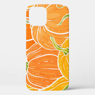 Cartoon pumpkin, cute autumn pattern. iPhone 12 case