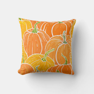Cartoon pumpkin, cute autumn pattern. cushion