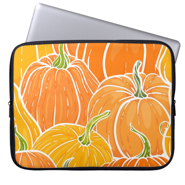 Cartoon pumpkin, cute autumn pattern. laptop sleeve (Front)